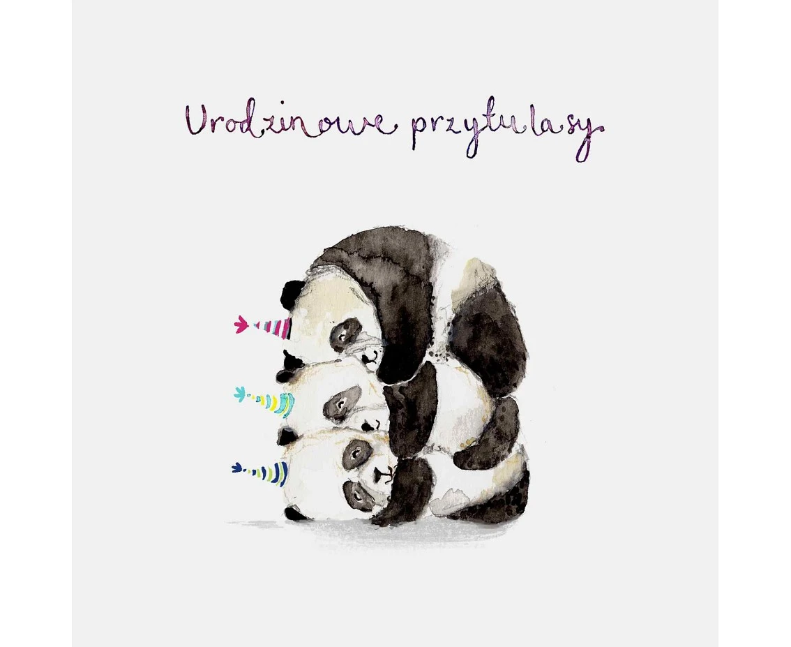 Birthday Card, Pandas, 15x15 cm